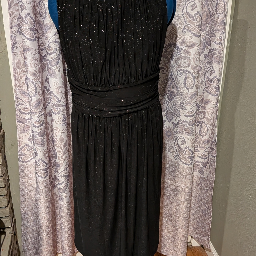 Bella Rose Closet Black Sparkle Midi Dress
